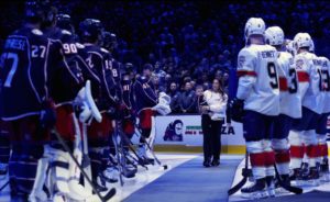Heartbreak and tears linger as the Blue Jackets pay tribute to Johnny Gaudreau and his brother before the home opener.