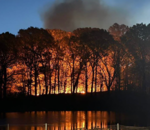 A brush fire erupted in Prospect Park,as the ongoing drought in the Northeast continues to worsen