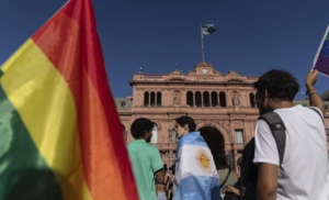 Argentines protest President Milei’s diatribe against ‘wokeism’ at Davos
