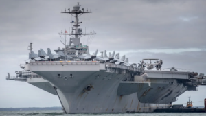 US Navy aircraft carrier collides with merchant ship near Suez Canal
