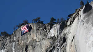 Why an upside-down American flag was hung in Yosemite National Park