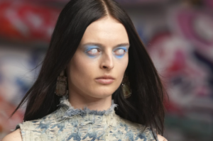 Diesel evokes zombie apocalypse at Milan Fashion Week with milky gazes and spray-painted smiles