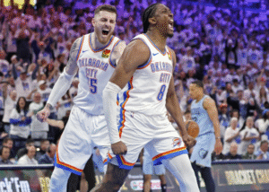 Thunder defeat Grizzlies 131-80 in Game 1, marking the 5th-largest margin of victory in NBA playoff history.