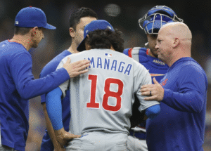 Cubs’ Shota Imanaga leaves after straining his hamstring while attempting to complete a double play
