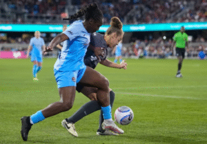 Angel City defender Savy King stretchered off game against Royals
