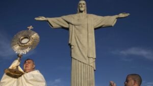 Catholics call for environmental action at Rio de Janeiro’s iconic Christ the Redeemer statue