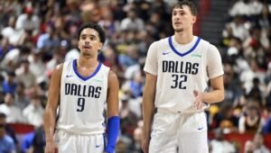 Mavericks rookie Cooper Flagg earns praise in pro debut despite struggles in win against Lakers